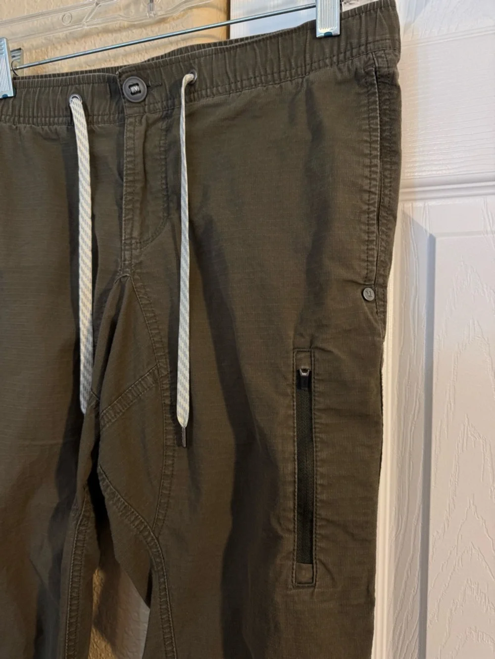 Vuori Ripstop Climber Pant Army Green Drawstring Hiking S